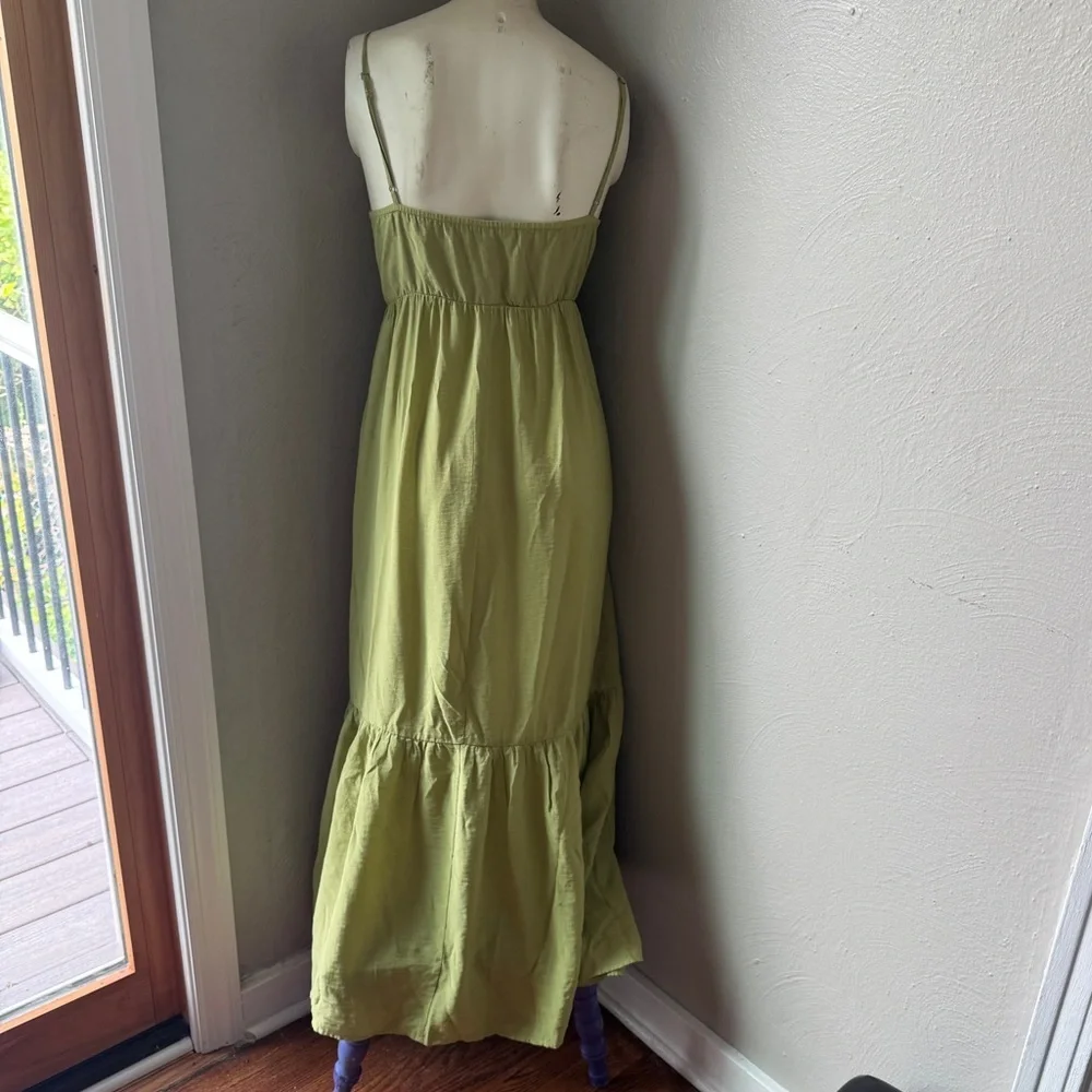 Abercrombie and Fitch lime green maxi spaghetti strap maxi dress nwot